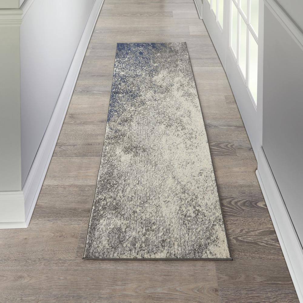 2’ x 8’ Charcoal and Ivory Abstract Runner Rug Charcoal/Ivory. Picture 4