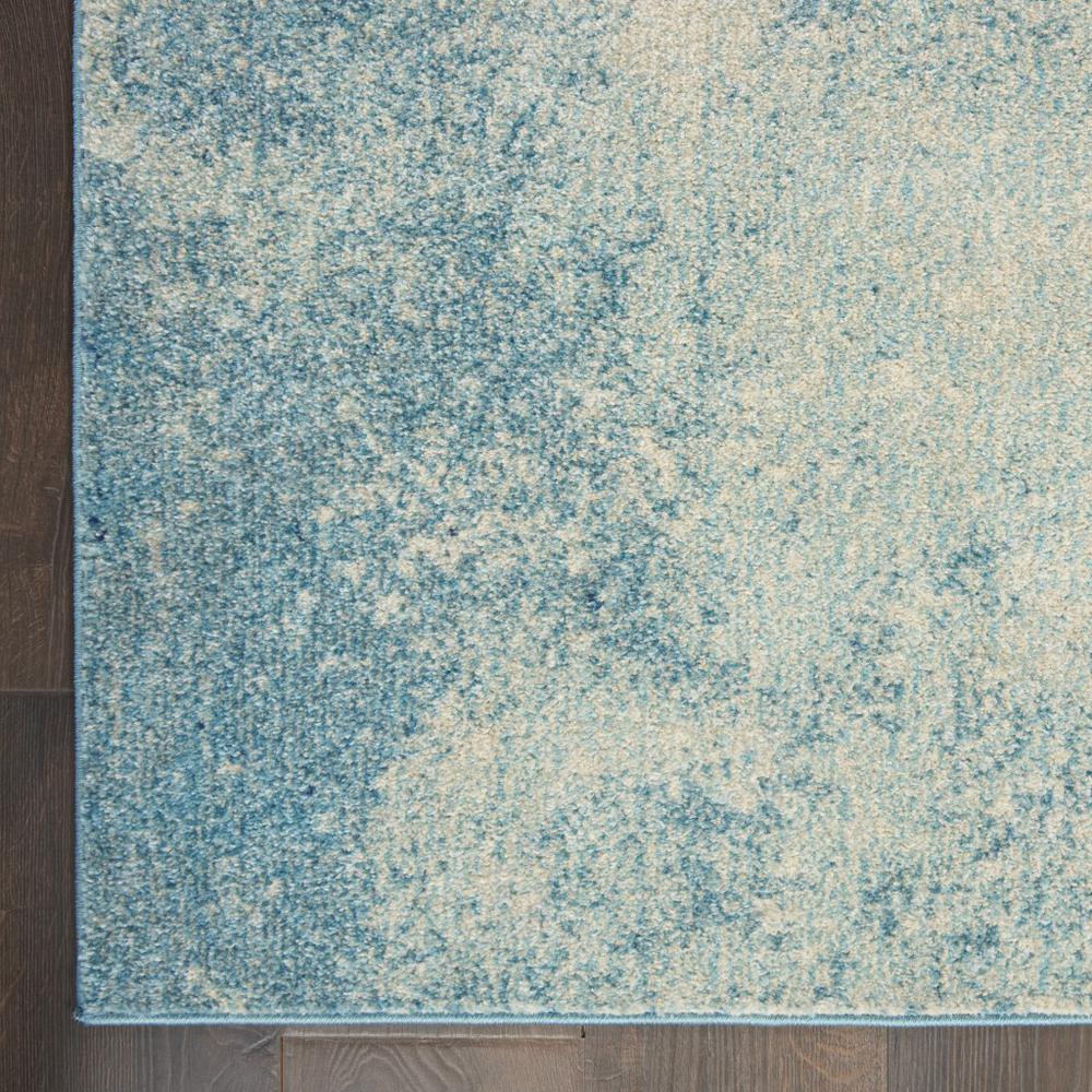 2’ x 8’ Light Blue and Ivory Abstract Sky Runner Rug Navy/Light Blue. Picture 2
