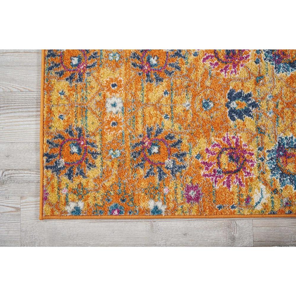 2’ x 6’ Sun Gold and Navy Distressed Runner Rug - 385302. Picture 2
