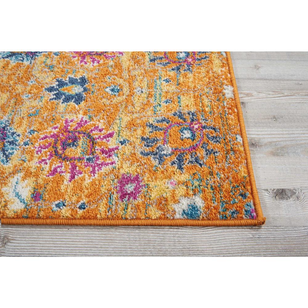 2’ x 6’ Sun Gold and Navy Distressed Runner Rug - 385302. Picture 5