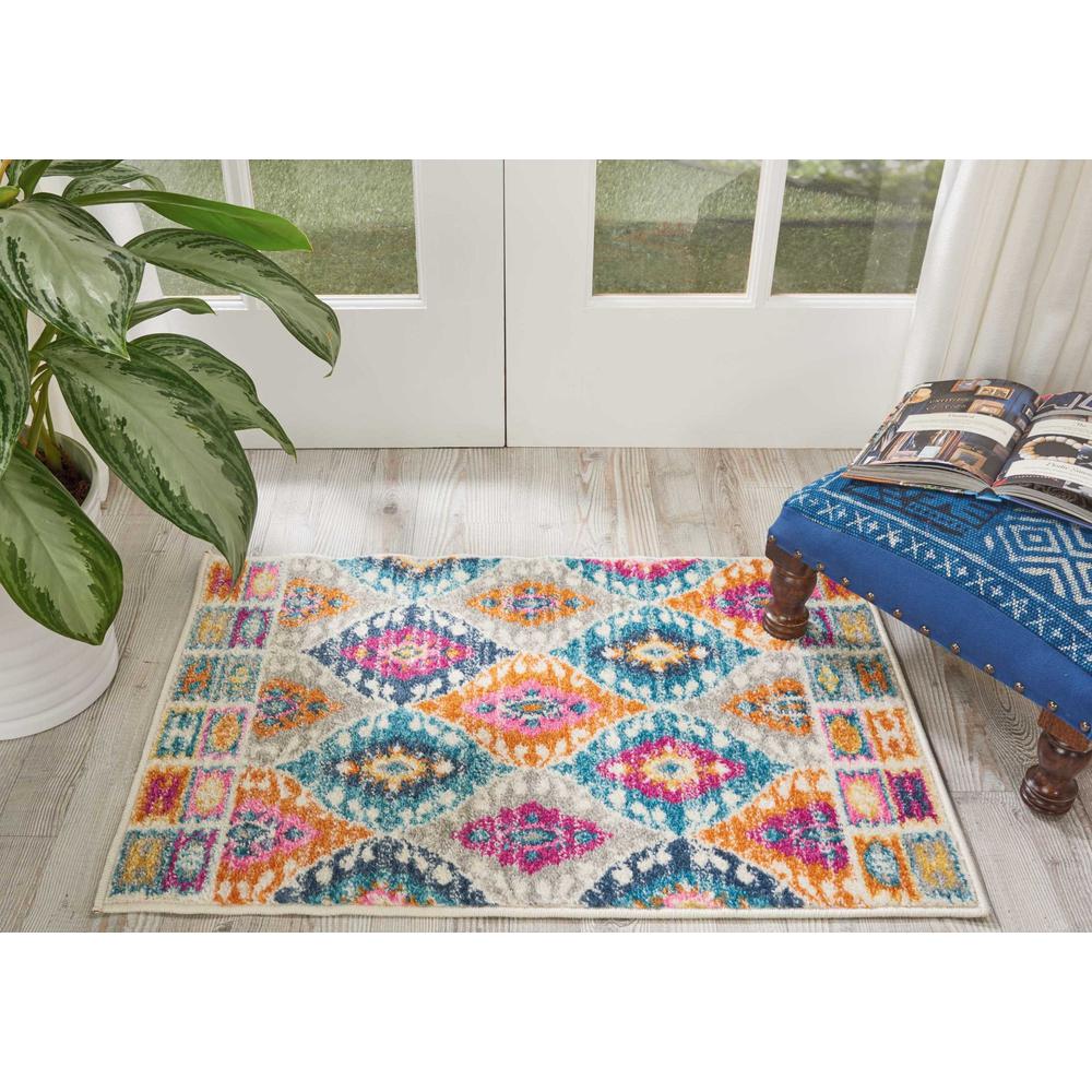 2’ x 3’ Multicolor Ogee Pattern Scatter Rug - 385308. Picture 4