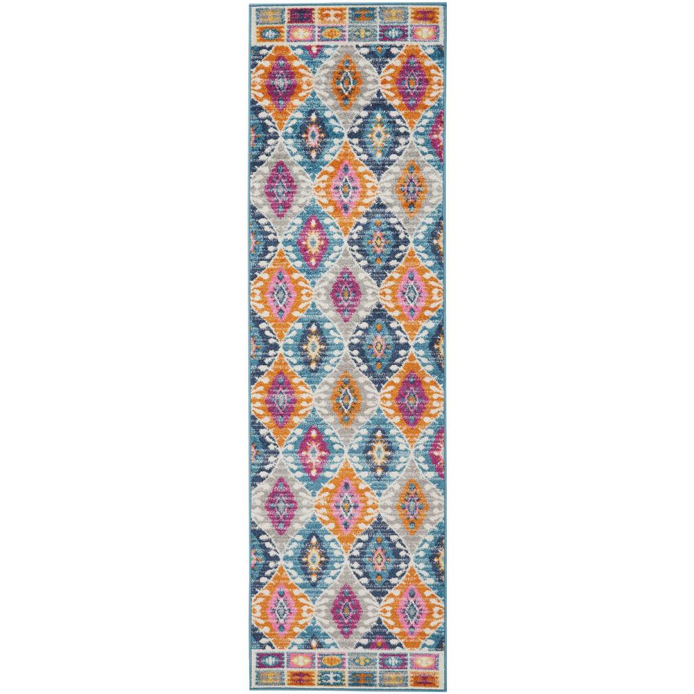 2’ x 8’ Multicolor Ogee Pattern Runner Rug - 385309. Picture 1