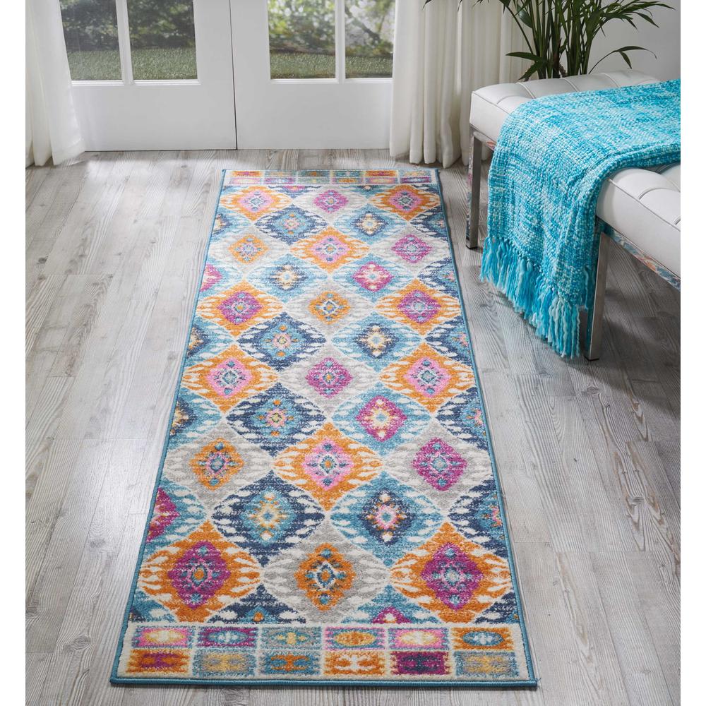 2’ x 8’ Multicolor Ogee Pattern Runner Rug - 385309. Picture 4