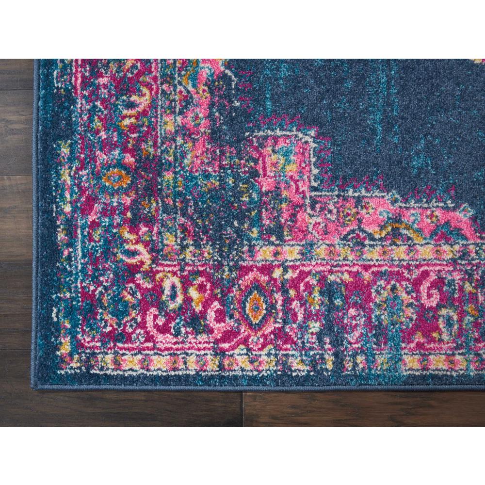 4’ x 6’ Blue and Pink Medallion Area Rug Blue. Picture 2