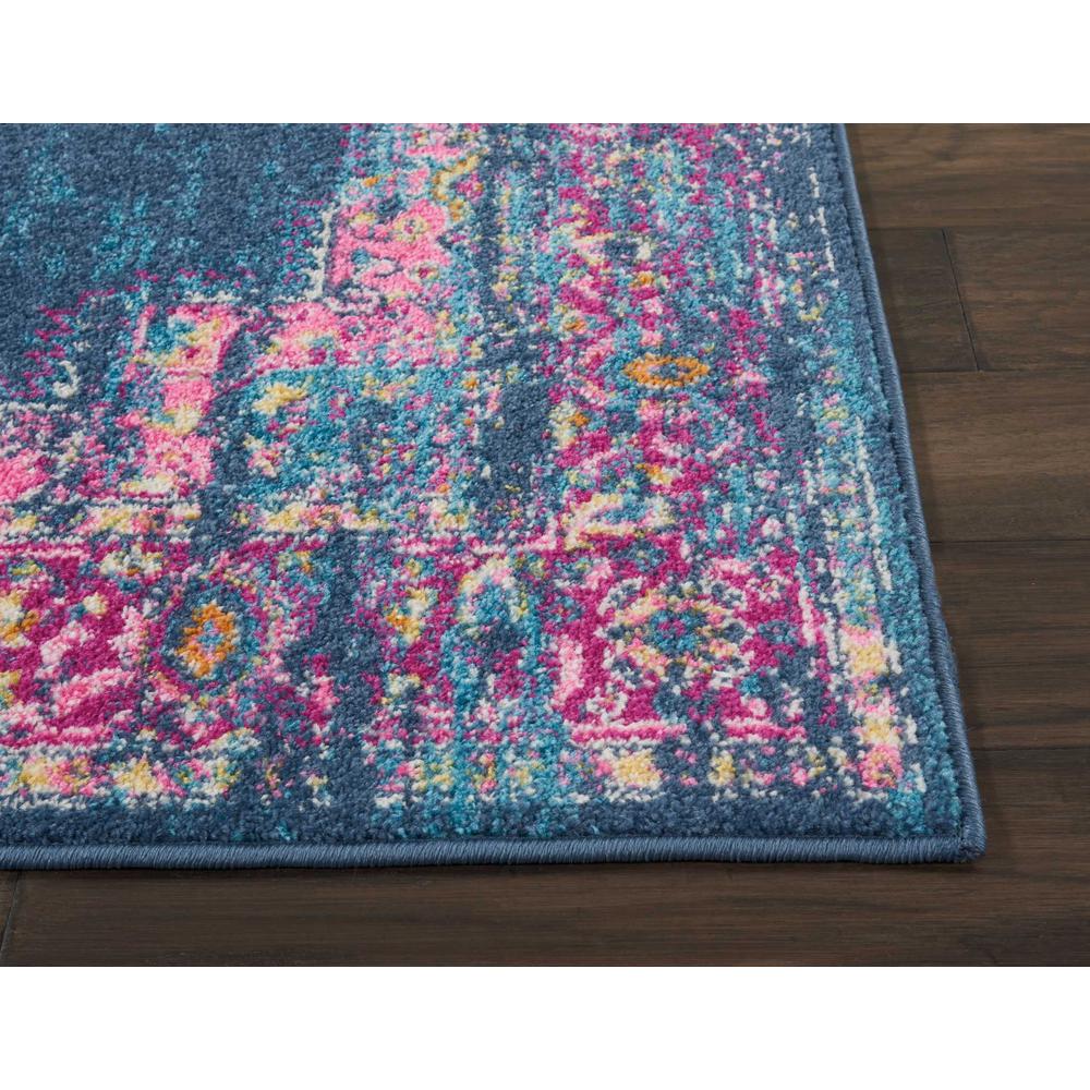 4’ x 6’ Blue and Pink Medallion Area Rug Blue. Picture 6