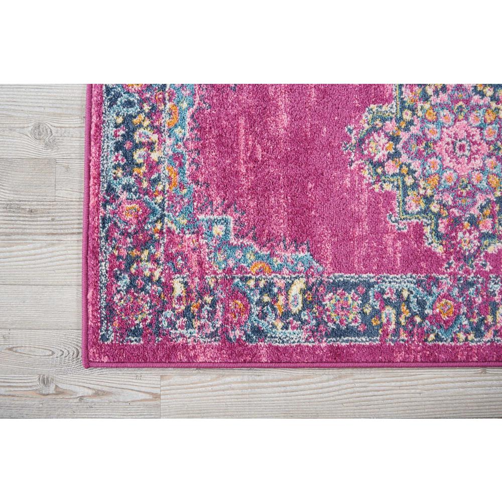 2’ x 8’ Fuchsia and Blue Distressed Runner Rug Fuchsia. Picture 2