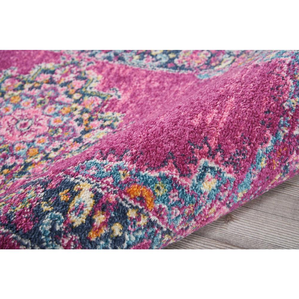 2’ x 8’ Fuchsia and Blue Distressed Runner Rug Fuchsia. Picture 3