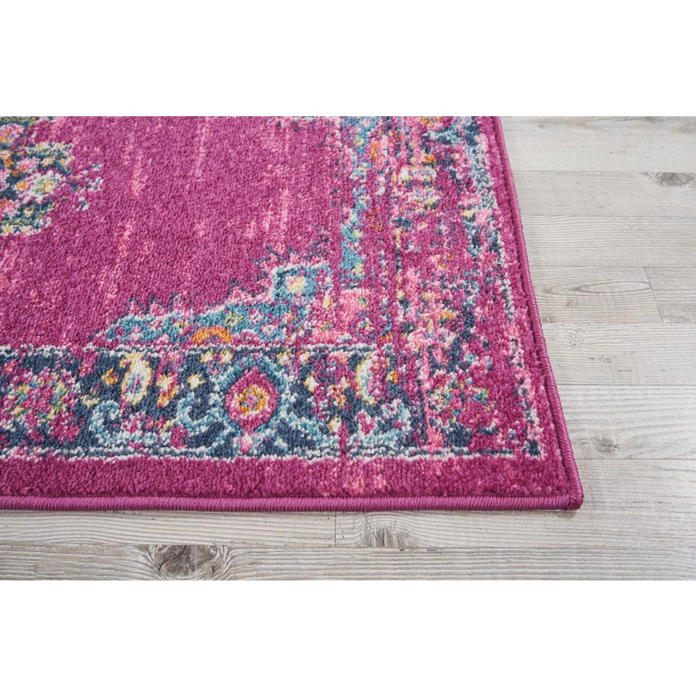 2’ x 8’ Fuchsia and Blue Distressed Runner Rug Fuchsia. Picture 5