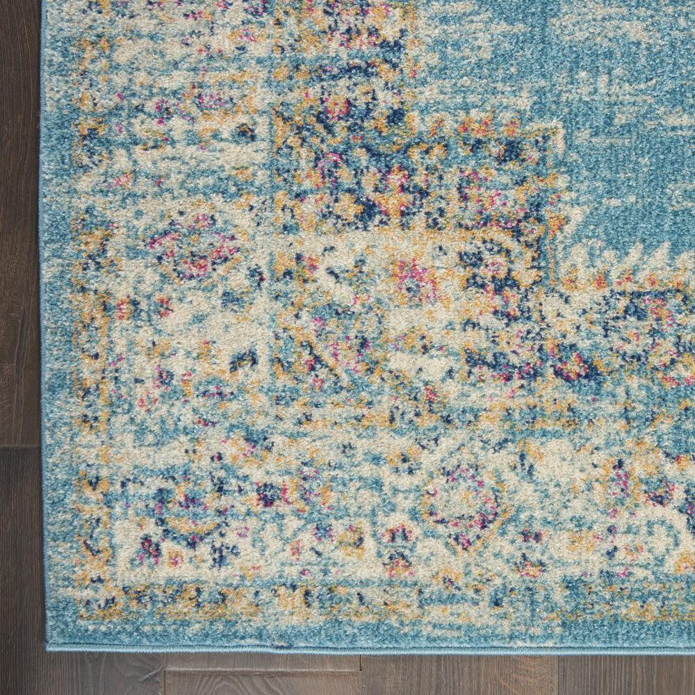 5’x7’ Light Blue Distressed Medallion Area Rug - 385334. Picture 2