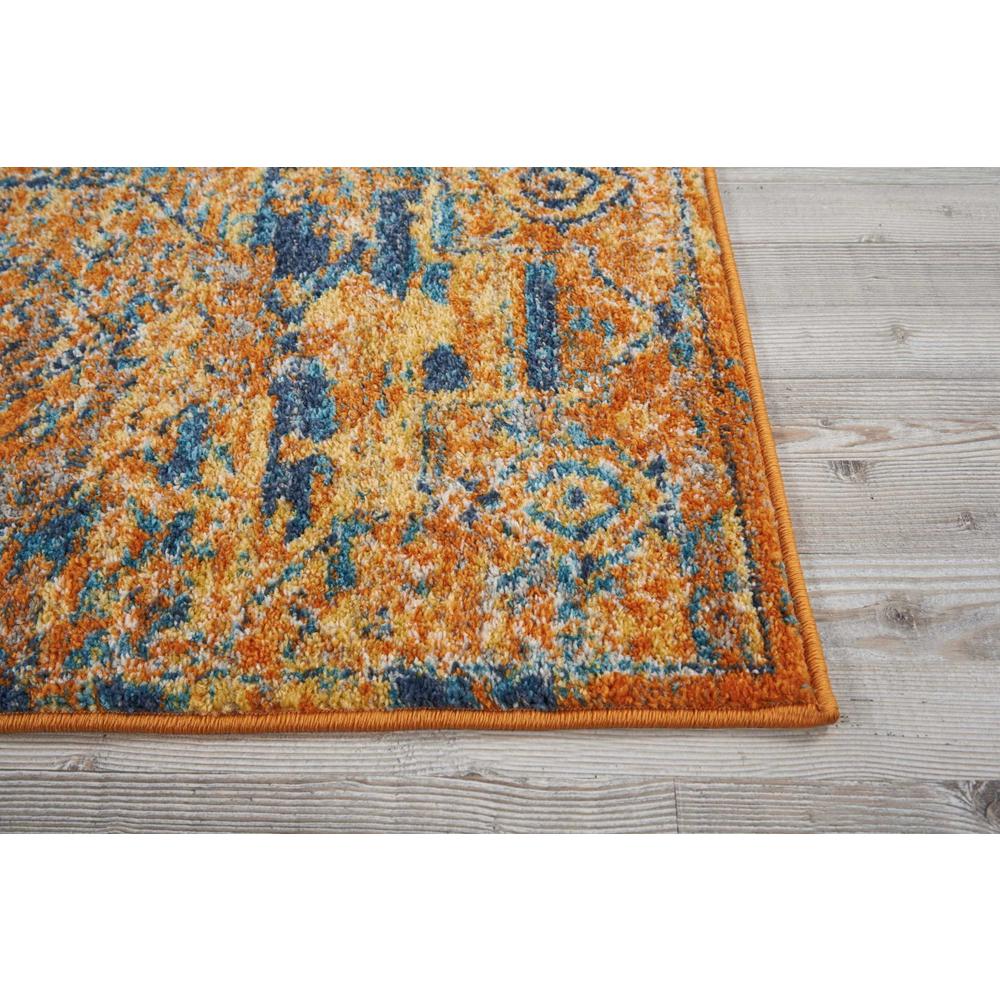 2’ x 6’ Gold and Blue Antique Runner Rug Teal/Sun. Picture 5