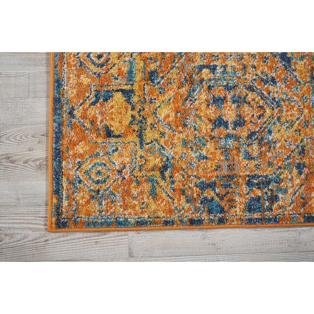 2’ x 3’ Gold and Blue Antique Scatter Rug Teal/Sun. Picture 2