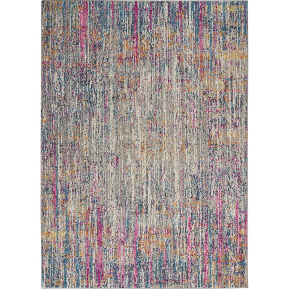 4’ x 6’ Ivory Abstract Striations Area Rug Ivory/Multi. Picture 1