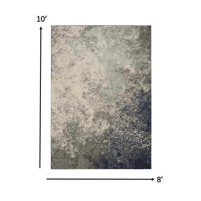 8’ x 10’ Charcoal and Ivory Abstract Area Rug Charcoal/Ivory. Picture 7