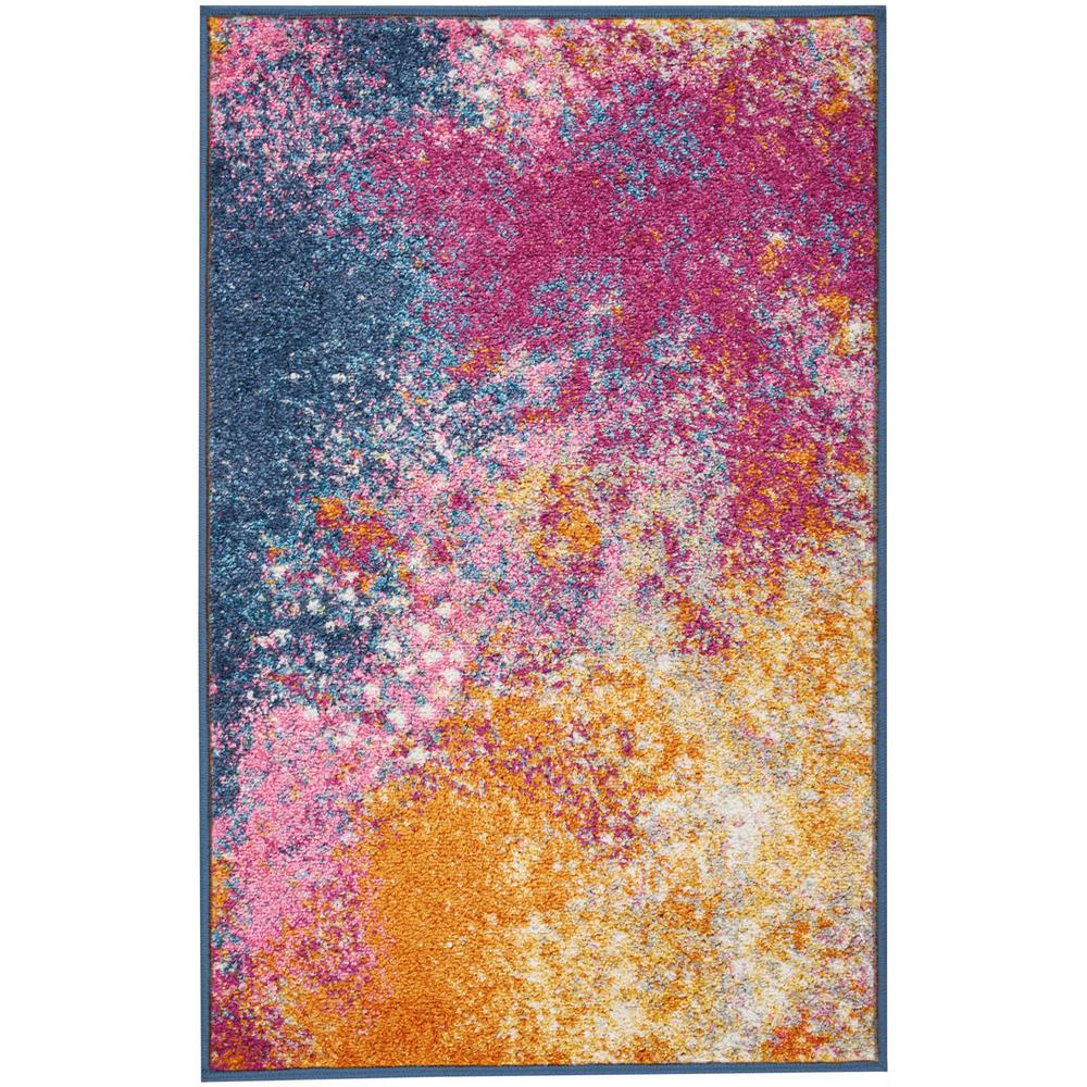 2’ x 3’ Abstract Brights Sunburst Scatter Rug - 385375. Picture 1