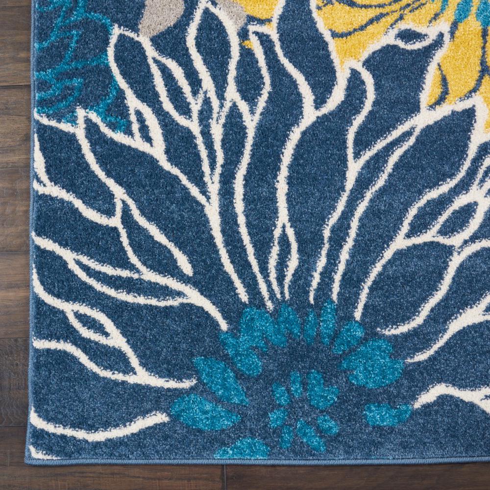 2’ x 10’ Blue Tropical Flower Runner Rug Blue. Picture 2