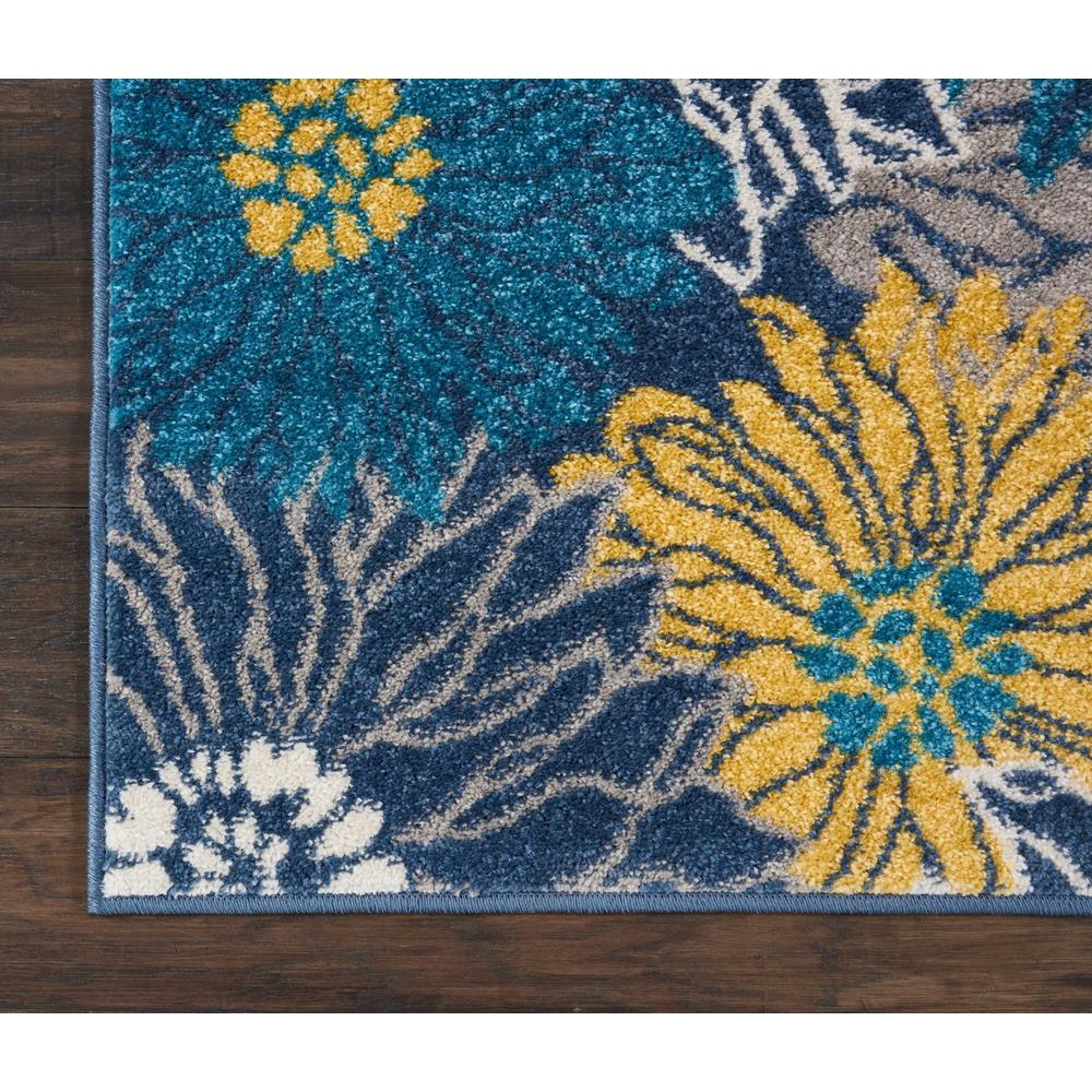 2’ x 3’ Blue Tropical Flower Scatter Rug Blue. Picture 2