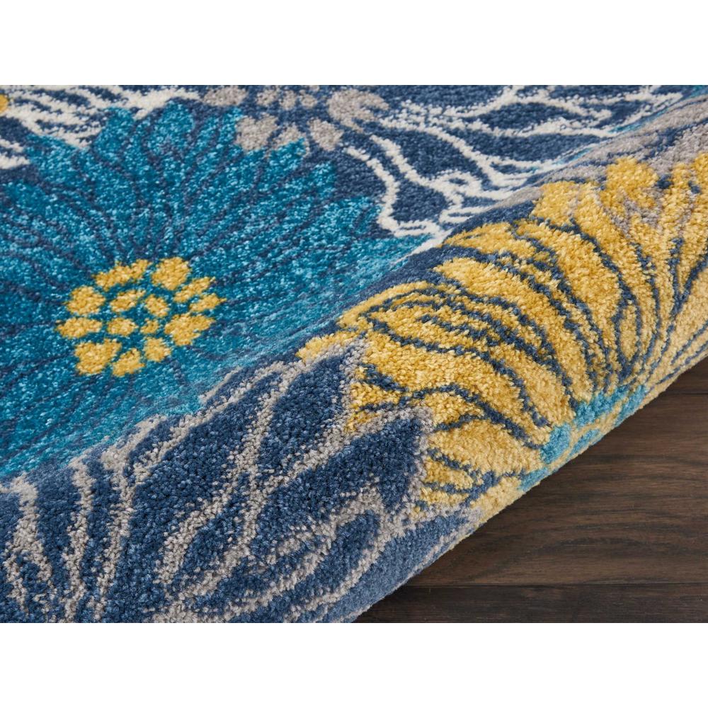 2’ x 3’ Blue Tropical Flower Scatter Rug Blue. Picture 3