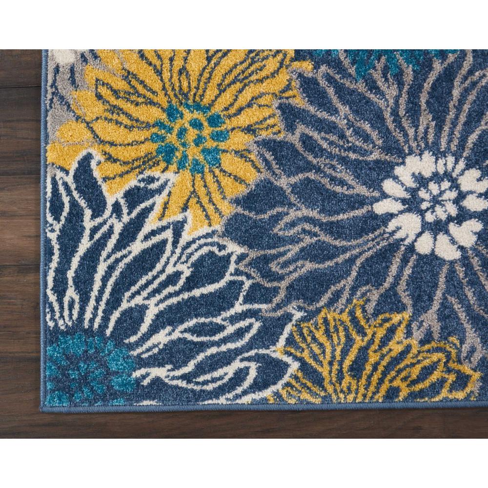 2’ x 8’ Blue Tropical Flower Runner Rug Blue. Picture 2