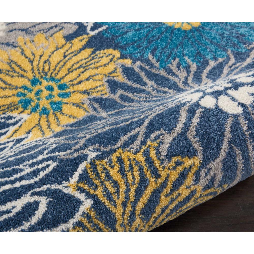 2’ x 8’ Blue Tropical Flower Runner Rug Blue. Picture 3