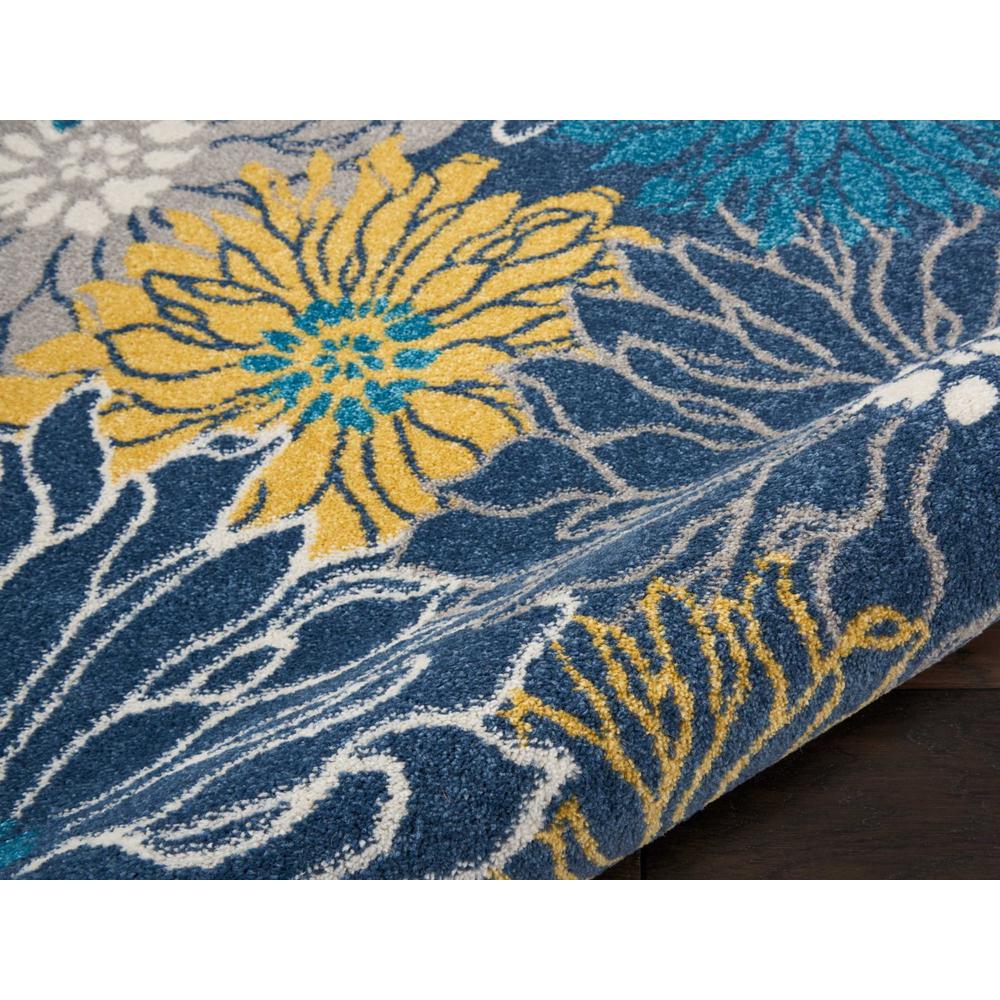 4’ x 6’ Blue Tropical Flower Area Rug Blue. Picture 3