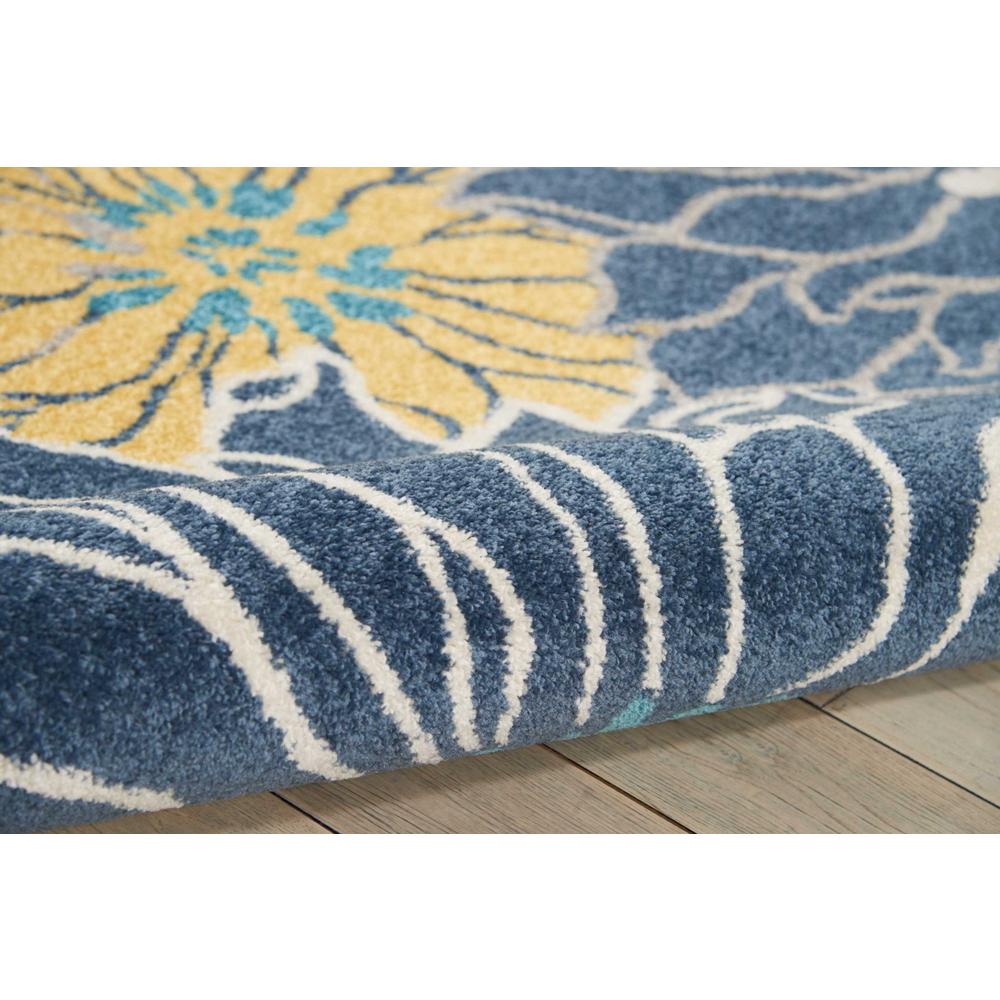 5’ x 7’ Blue Tropical Flower Area Rug Blue. Picture 3