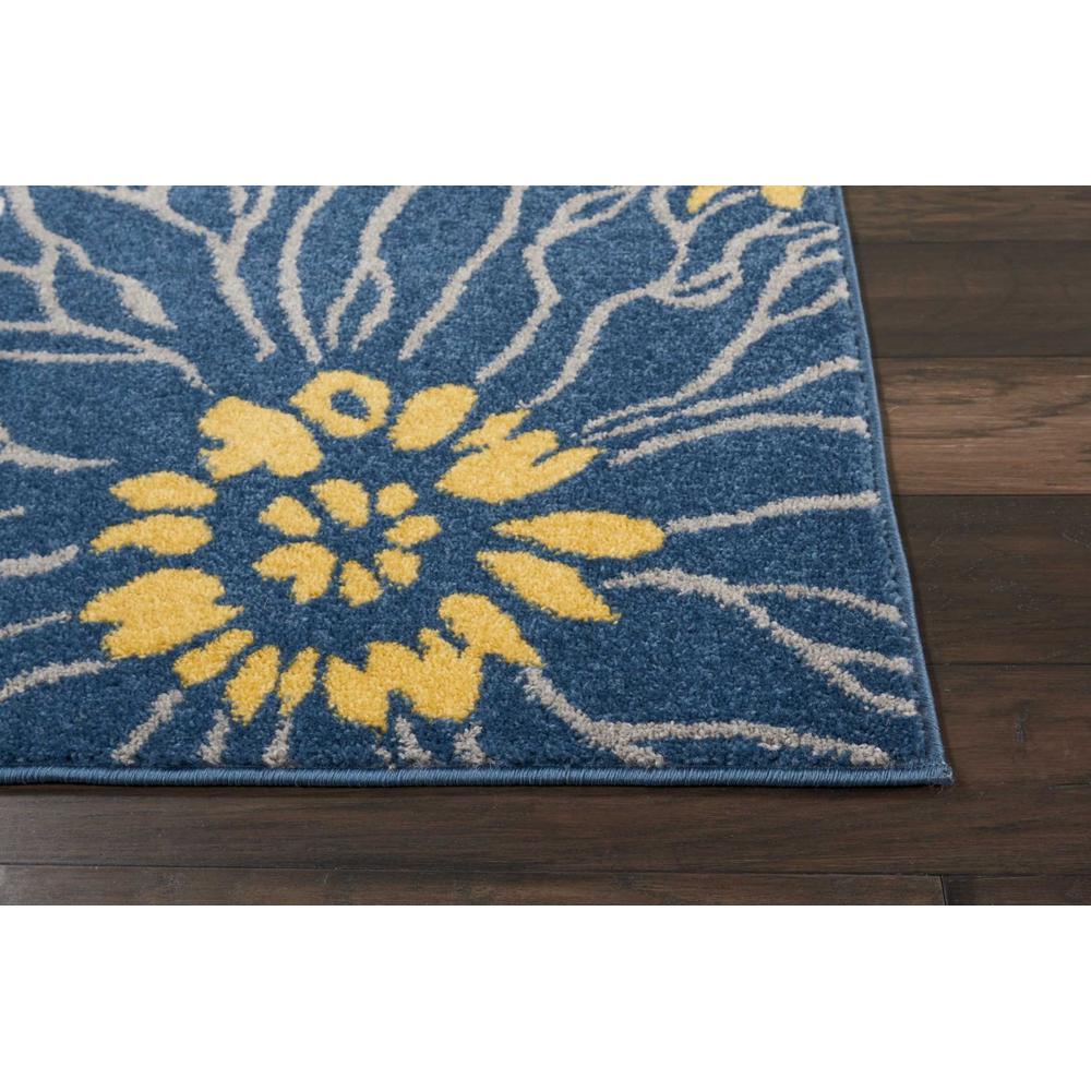 7’ x 10’ Blue Tropical Flower Area Rug Blue. Picture 6