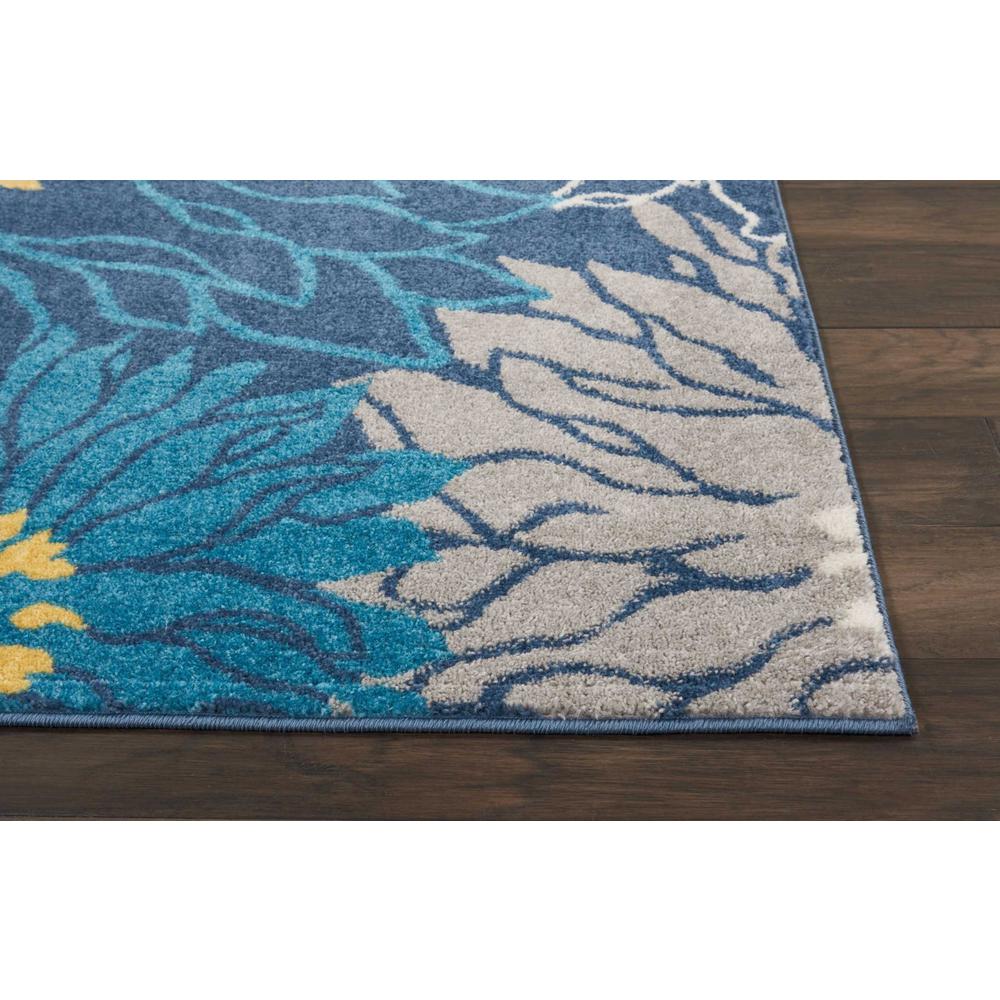 8’ x 10’ Blue Tropical Flower Area Rug Blue. Picture 5