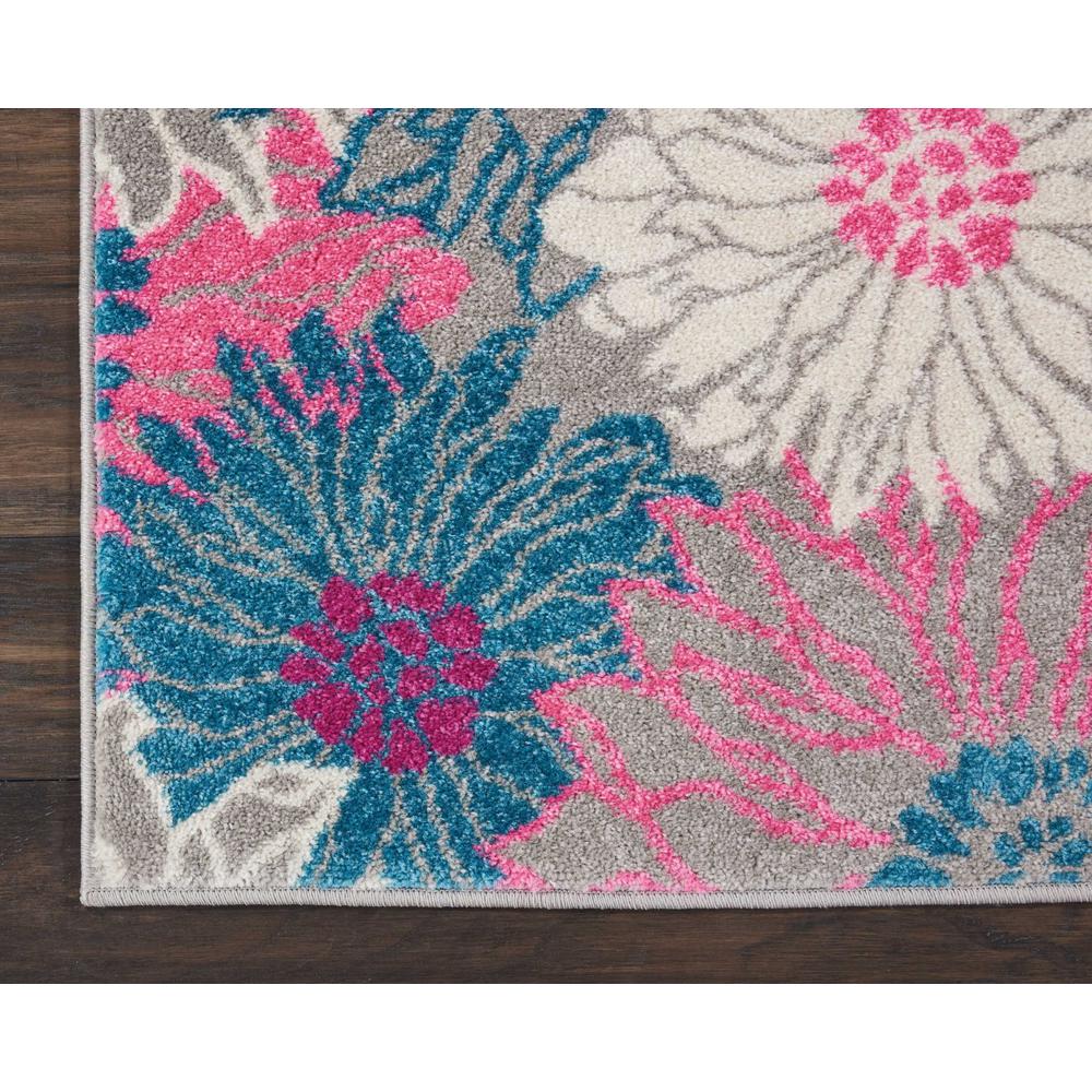 2’ x 3’ Gray and Pink Tropical Flower Scatter Rug Grey. Picture 2
