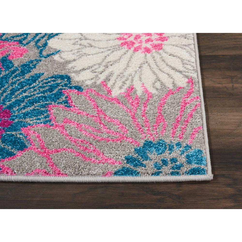 2’ x 3’ Gray and Pink Tropical Flower Scatter Rug Grey. Picture 6