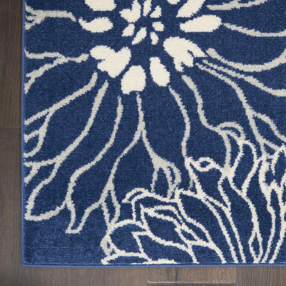 2’ x 6’ Navy and Ivory Floral Runner Rug - 385431. Picture 4