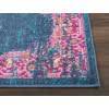 2’ x 6’ Blue and Pink Medallion Runner Rug Blue. Picture 2