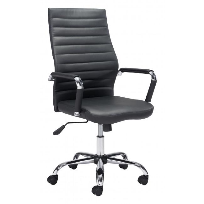 Black Faux Leather Ergonomic Classic Office Chair - 385450. The main picture.