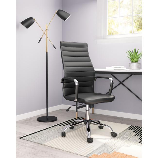 Black Faux Leather Ergonomic Classic Office Chair - 385450. Picture 8