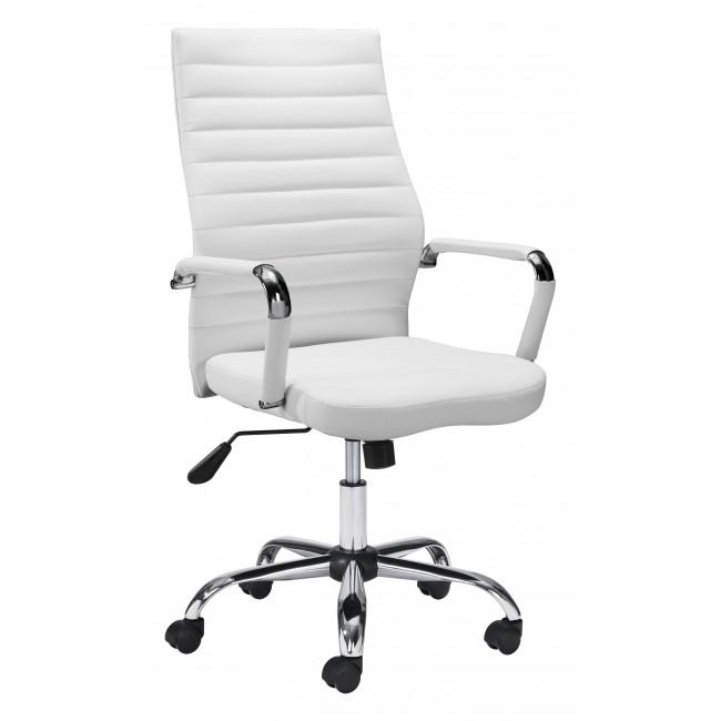 White Faux Leather Ergonomic Classic Office Chair - 385451. Picture 1