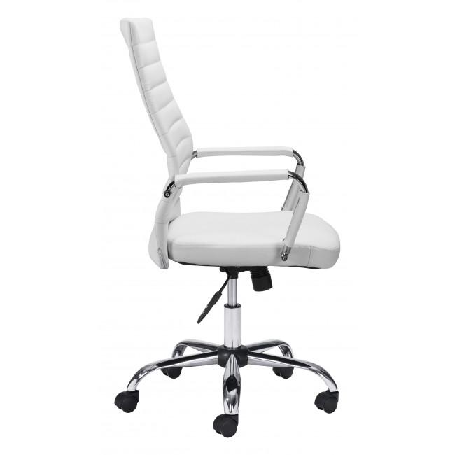 White Faux Leather Ergonomic Classic Office Chair - 385451. Picture 2