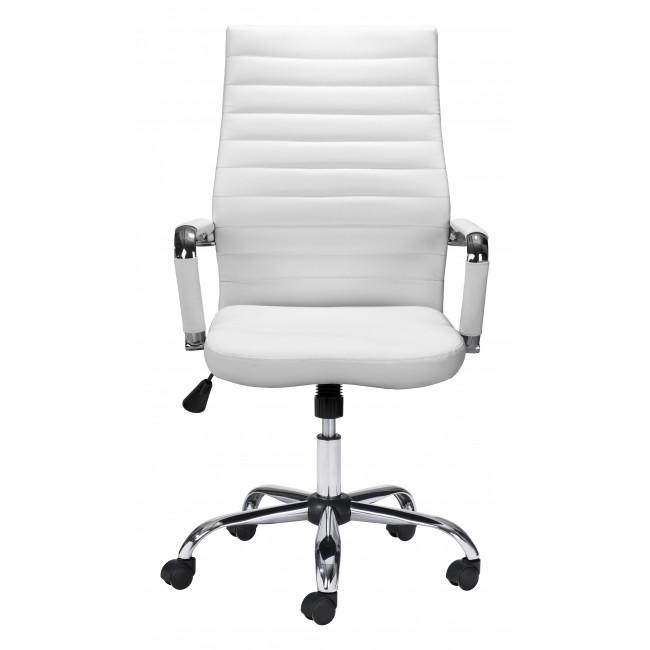 White Faux Leather Ergonomic Classic Office Chair - 385451. Picture 3