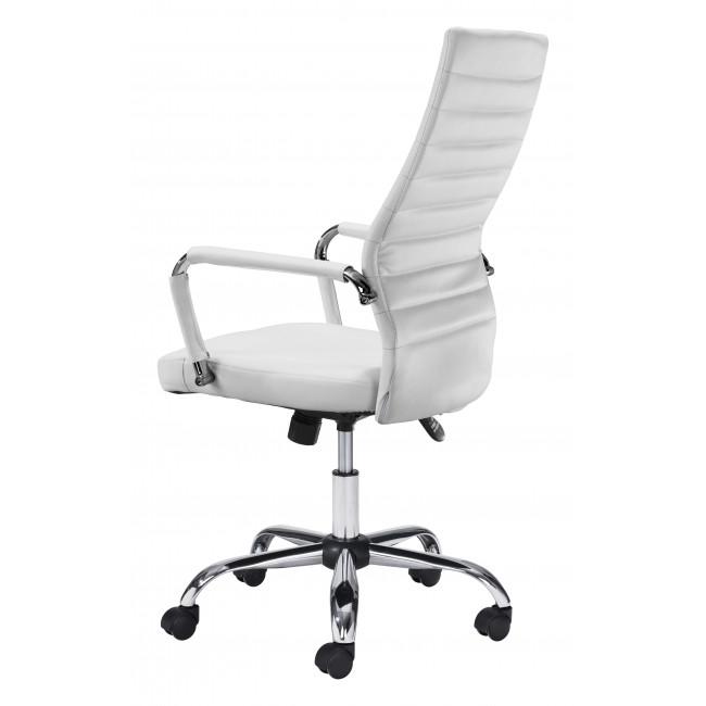 White Faux Leather Ergonomic Classic Office Chair - 385451. Picture 5