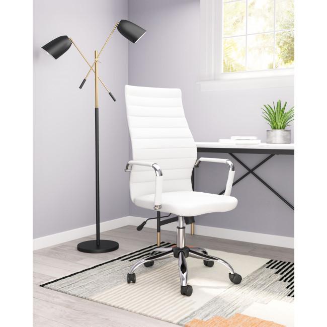 White Faux Leather Ergonomic Classic Office Chair - 385451. Picture 8