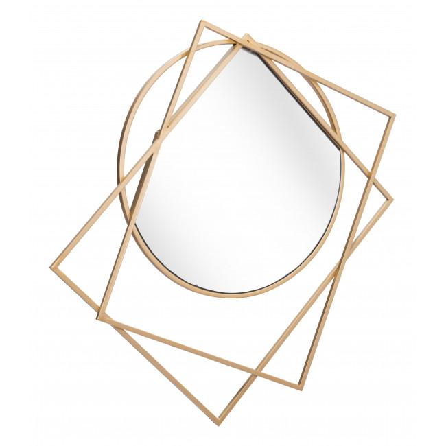 Geometric Overlaps Gold Finish Wall Mirror - 385471. Picture 1