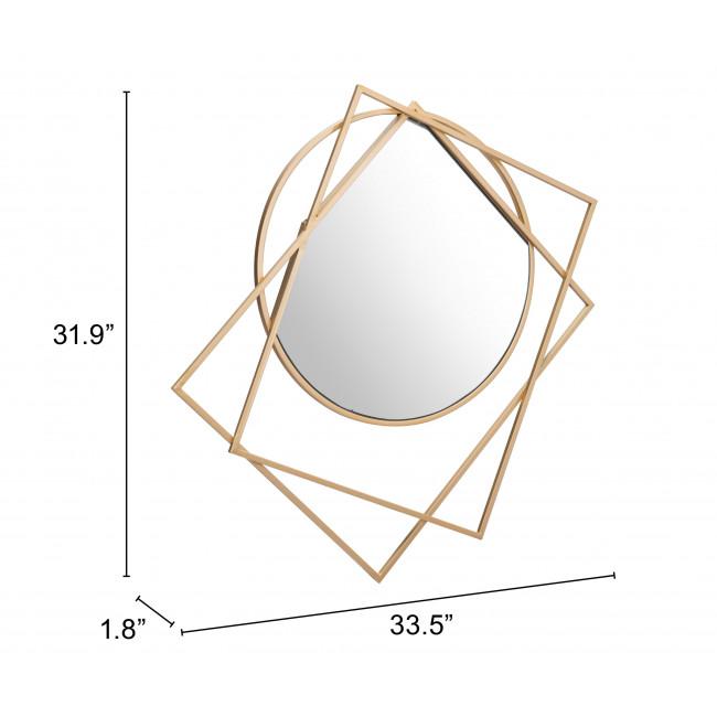 Geometric Overlaps Gold Finish Wall Mirror - 385471. Picture 6
