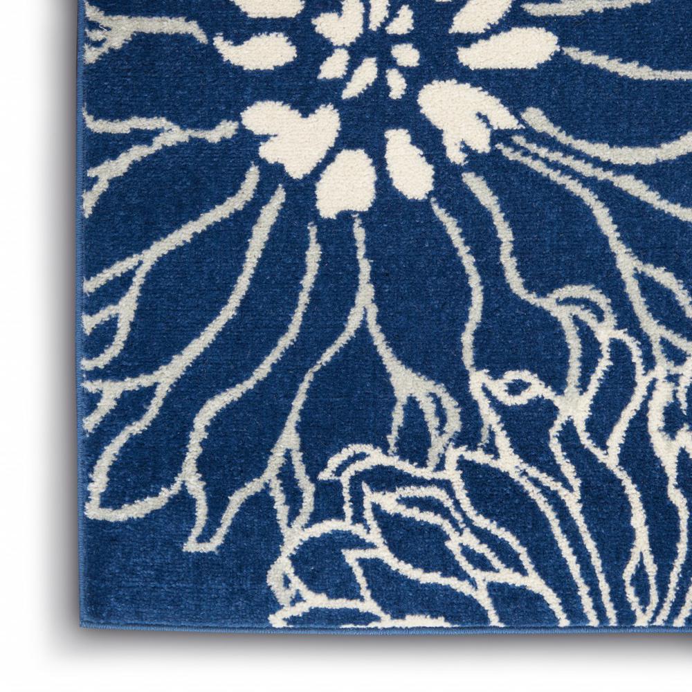 4’ x 6’ Navy and Ivory Floral Area Rug - 385477. Picture 7