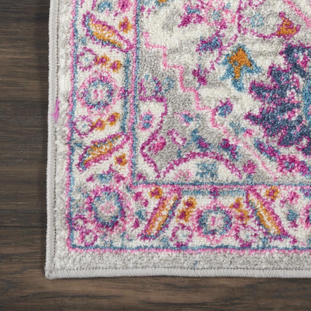 2’ x 3’ Light Gray and Pink Medallion Scatter Rug Light Grey/Pink. Picture 2