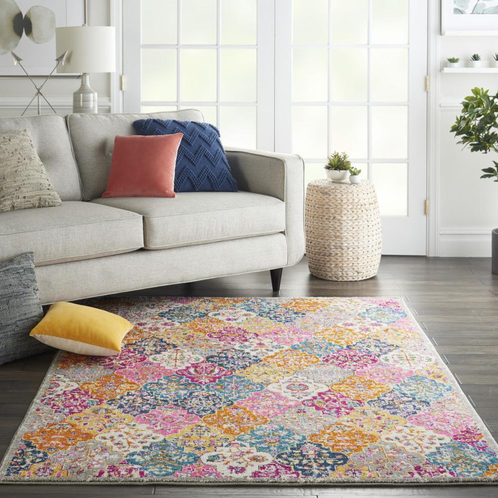 4’ x 6’ Muted Brights Floral Diamond Area Rug - 385509. Picture 4
