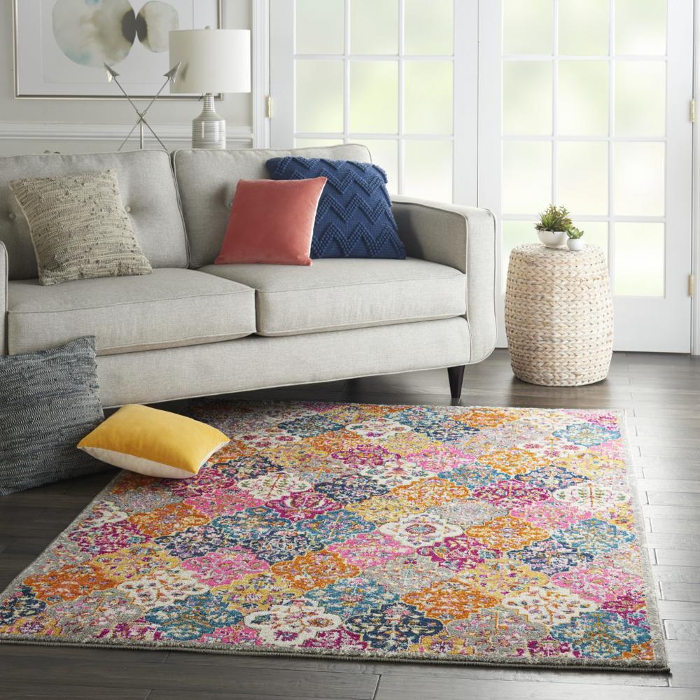 4’ x 6’ Muted Brights Floral Diamond Area Rug - 385509. Picture 6