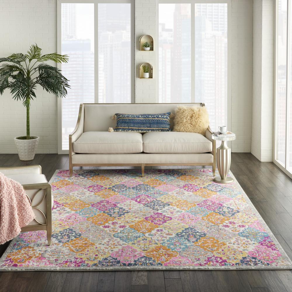 7’ x 10’ Muted Brights Floral Diamond Area Rug - 385513. Picture 4