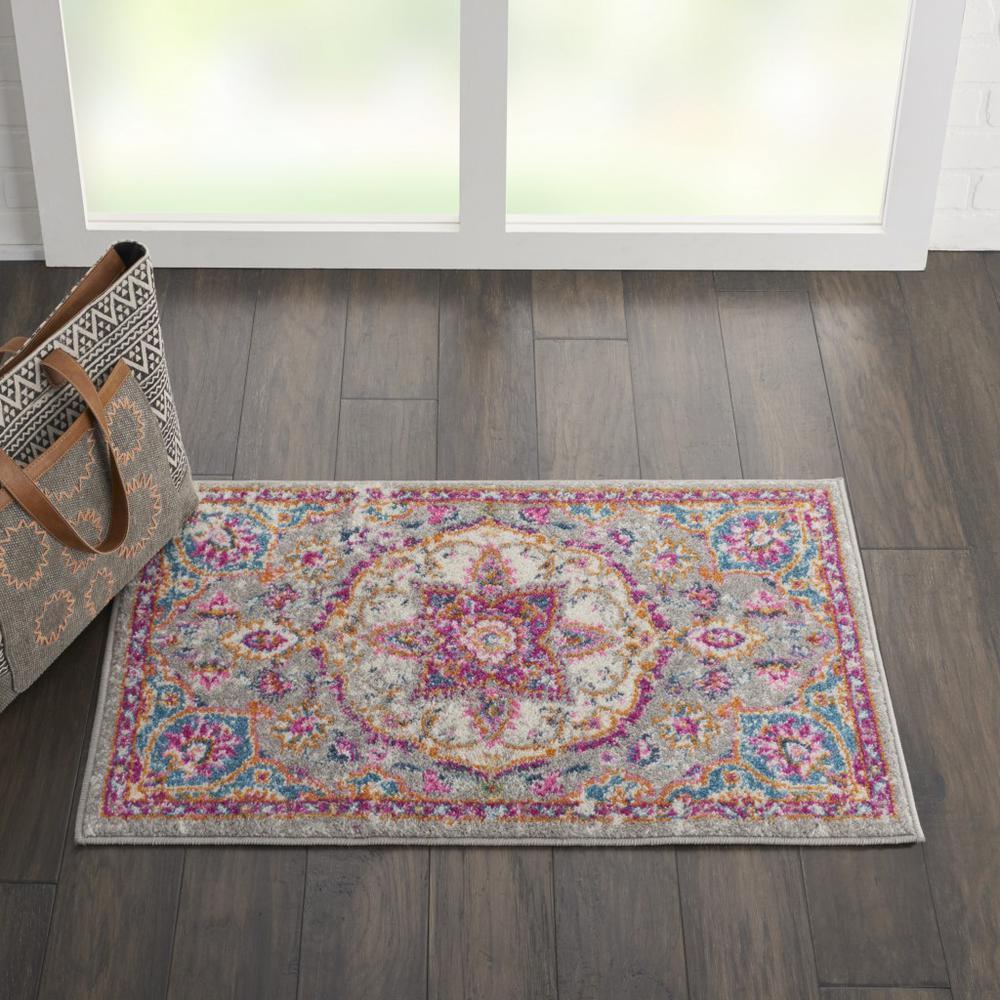 2’ x 3’ Gray and Pink Medallion Scatter Rug - 385516. Picture 5