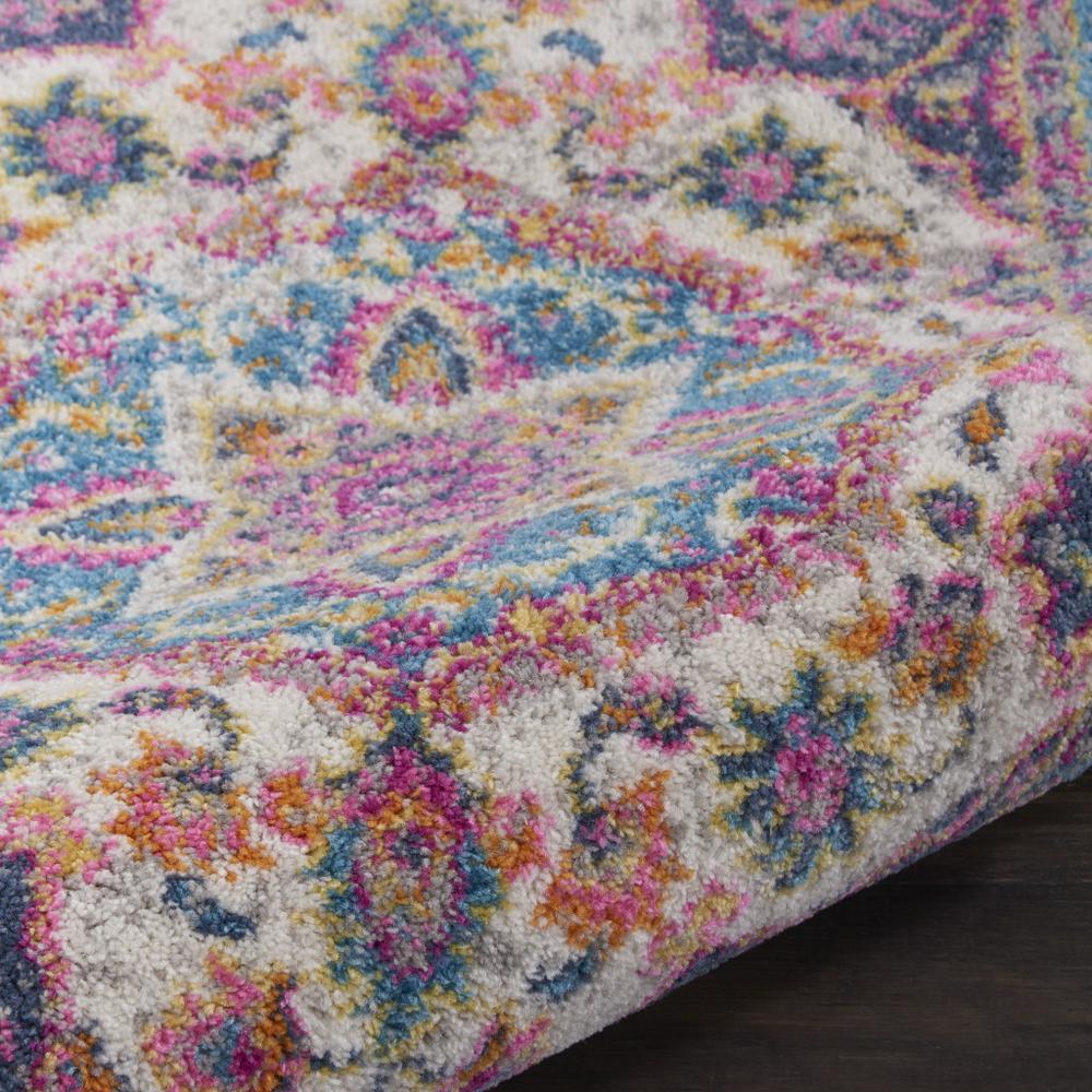 2’ x 3’ Pink and Blue Floral Medallion Scatter Rug Ivory/Multi. Picture 3