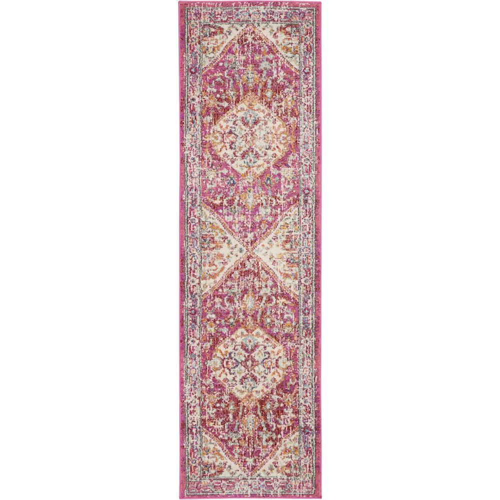2’ x 8’ Ivory and Pink Oriental Runner Rug - 385554. Picture 1