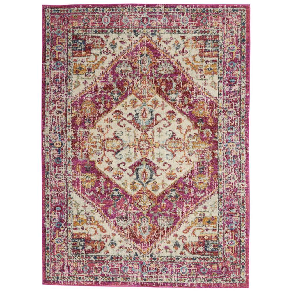 4’ x 6’ Ivory and Pink Oriental Area Rug - 385555. Picture 1