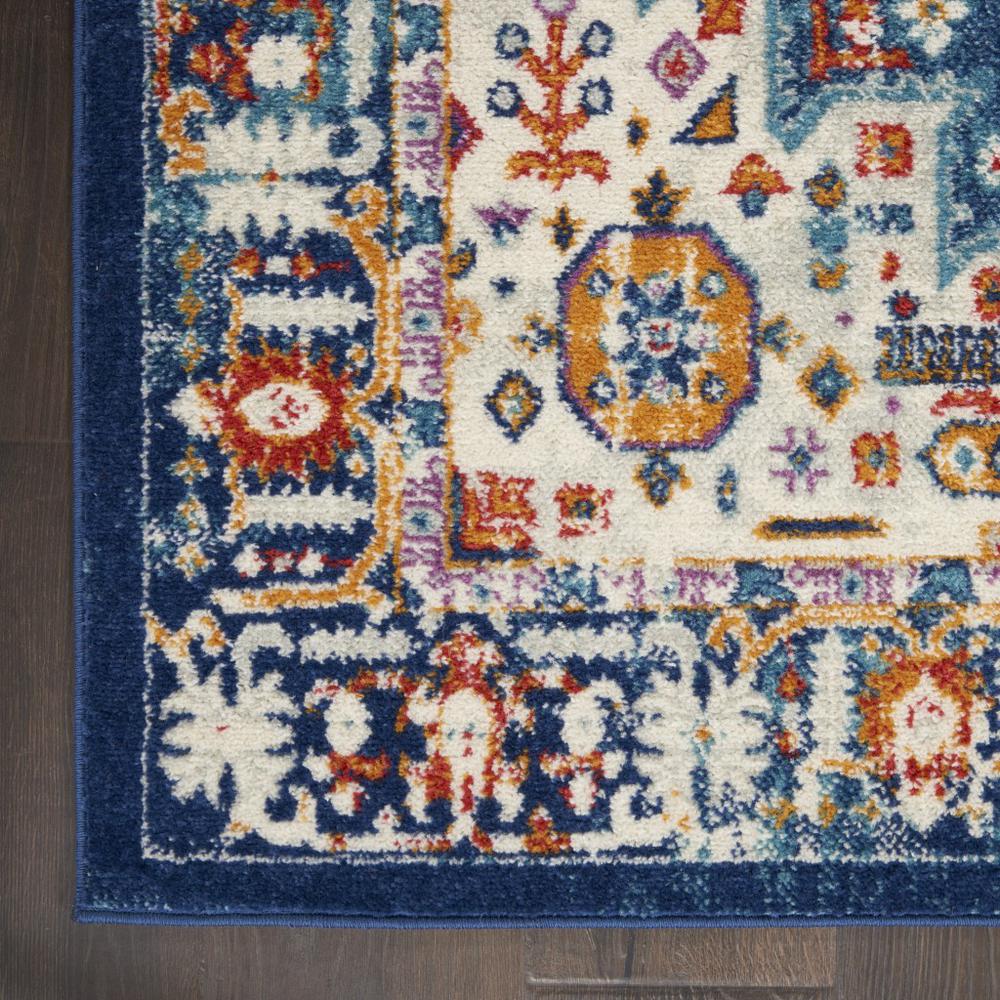 2’ x 3’ Blue and Ivory Medallion Scatter Rug Blue/Multicolor. Picture 2